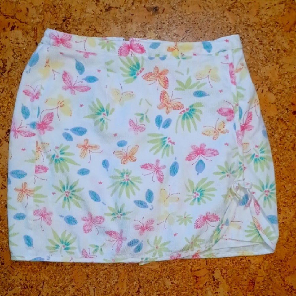 Sag Harbor Sport Butterfly Floral Cotton Stretch Golf Skort Size 6P